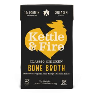 kettle & fire, bone broth, chicken, 16.9 oz