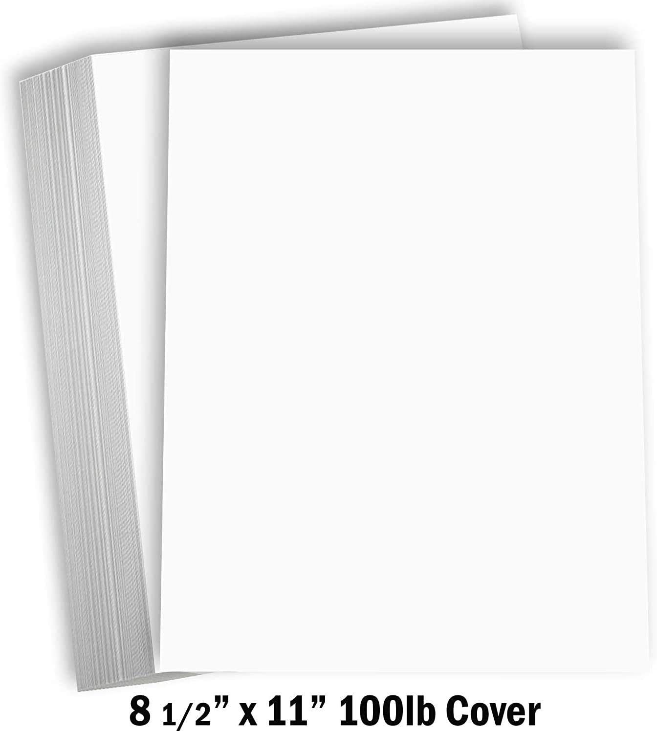 Hamilco White Cardstock Thick Paper - 8 1/2 x 11" Blank Heavy Weight 100 lb Cover Card Stock - for Brochure Award and Stationery Printing 50 Pack (Bright)