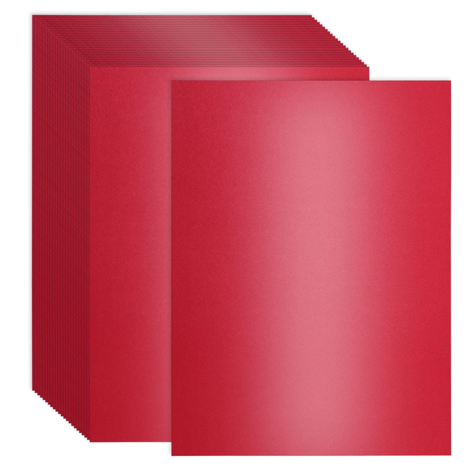 120 Sheets Red Shimmer Cardstock 8.5 x 11 Inch Metallic Paper, 250gsm/92lb Double Sided Card Stock Pearlescent Paper for Invitations, Certificates, Crafts, DIY Cards