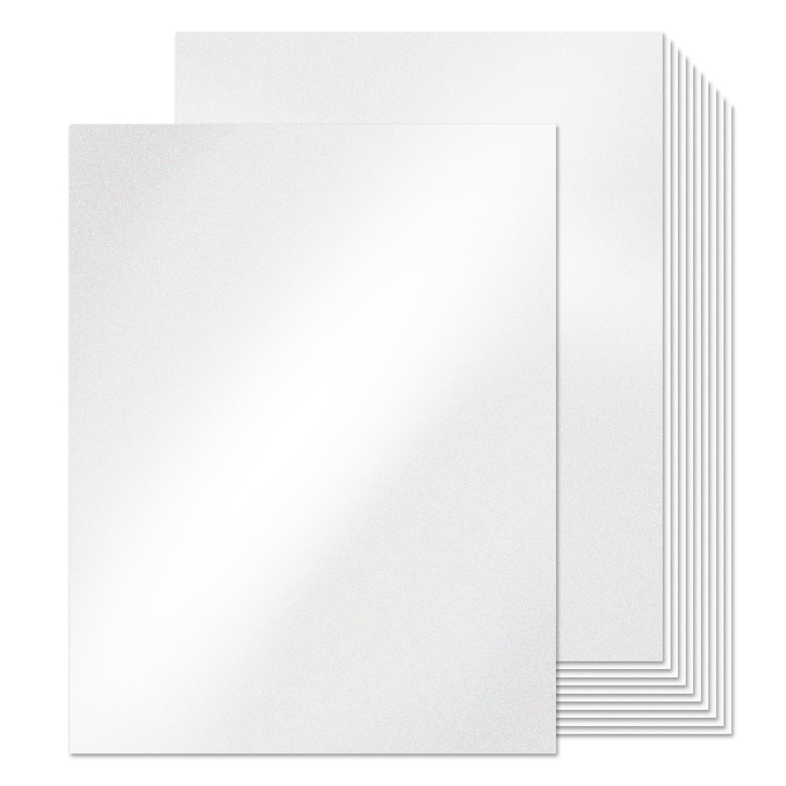 50 Sheets White Shimmer Cardstock 8.5" x 11"Glossy Cardstock，250Gsm/92 lb Shiny White Paper,White Metallic Cardstock,Card Stock Printer Paper for Invitations,Card Making,DIY Craft