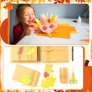 Kosiz 200 Sheets Autumn Cardstock Paper 8.5 x 11" Thanksgiving Day Card Stock 4 Assorted Colors Cardstock for Greetings, Gift Tags, Art, School Supplies, Invitations, Announcements