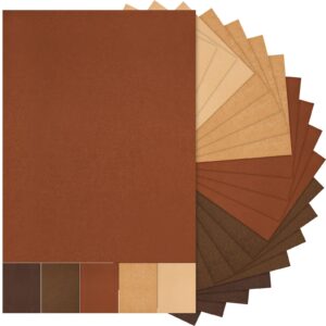 sinmoe 100 sheets 5 shades cardstock paper 8.5 x 11 inches 180gsm solid core printer paper for scrapbooking diy arts crafts making school office home supplies(brown series)