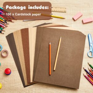 Sinmoe 100 Sheets 5 Shades Cardstock Paper 8.5 x 11 Inches 180gsm Solid Core Printer Paper for Scrapbooking DIY Arts Crafts Making School Office Home Supplies(Brown Series)