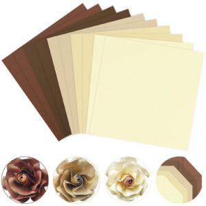 whaline 50 sheets 12 x 12 inch assorted brown colored card stock paper 5 earth tones colors solid core scrapbook paper for diy boho arts crafts making supplies, 65lb