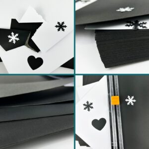 YINUOYOUJIA Cardstock 12 x 12" Thick Paper, 300gsm/110lb Construction Paper 50 sheets black cardstock (Black)