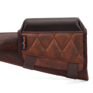 Tourbon Leather Buttstock Cheek Rest with Rifle Shell Holder - Right Handed (PU Leather)