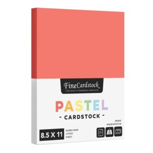 8.5 x 11" salmon pastel color cardstock paper - great for arts and crafts, wedding invitations, cards and stationery printing | medium to heavy card stock 90lb index (163gsm) | 50 sheets per pack