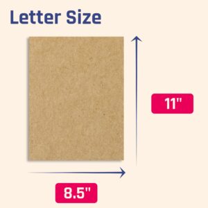 25 Sheets, Brown Kraft Cardstock, 200 GSM (75 lb. Cover), 8.5 x 11 inches