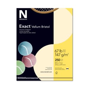 neenah exact(r) vellum bristol cover stock, 8 1/2in. x 11in., 67 lb., ivory, pack of 250 sheets, 81368