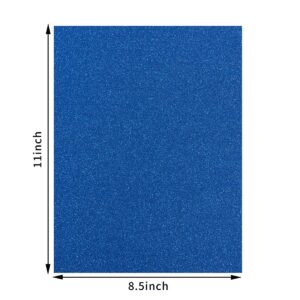 20 Sheets Glitter Thick Paper Cardstock Blank for DIY Birthday, Wedding Party Supplies, Invitation Cards Making, 8.5 x 11 inches (Blue)