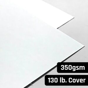 130 lb Cover (350 gsm), Extra Heavy White Cardstock - 12" x 12", 20 Sheets