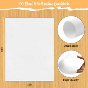 100 Sheets White Cardstock 8.5x11 Inch,250GSM 92lb Cover Thick Paper Card Stock Printer Paper,Heavy Weight Printer Paper for Invitations,Stationery Printing,Scrapbooking,Crafts,DIY Cards