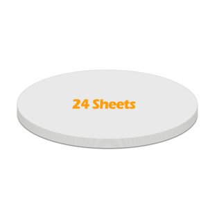 Ezyaid White Cardstock Paper Circles for Kids Arts and Crafts, Thick Cardstock 6 Inches Cutout Round Shape, Circular 92lb/250gsm Pre-Cut Heavy Card Stock 24 Sheets for School Crafting Supplies