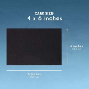 Black Cardstock - 200-Pack 4x6 Heavyweight Smooth Cardstock, 80lb 216GSM Cover Card Stock, Unruled Thick Stationery Paper, For Postcard, Invitation, Announcement, Marketing Material, 4 x 6 Inches