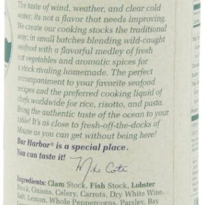 Bar Harbor Seafood Stock - Maine Seafood Essence, Gluten-Free, All-Natural Ingredients - Ideal for Soups, Stews, and Seafood Dishes - 15 oz Can (Pack of 6)