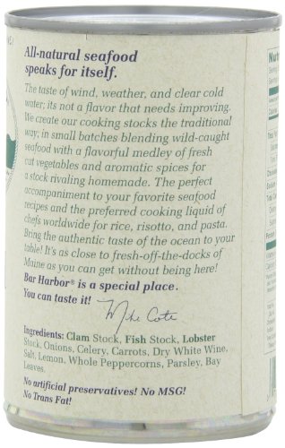 Bar Harbor Seafood Stock - Maine Seafood Essence, Gluten-Free, All-Natural Ingredients - Ideal for Soups, Stews, and Seafood Dishes - 15 oz Can (Pack of 6)