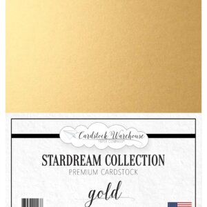 Cardstock Warehouse Stardream Yellow Gold - 8.5 x 11" - 105 Lb. / 284 Gsm Pearlescent Premium Cardstock Paper - 25 Sheets