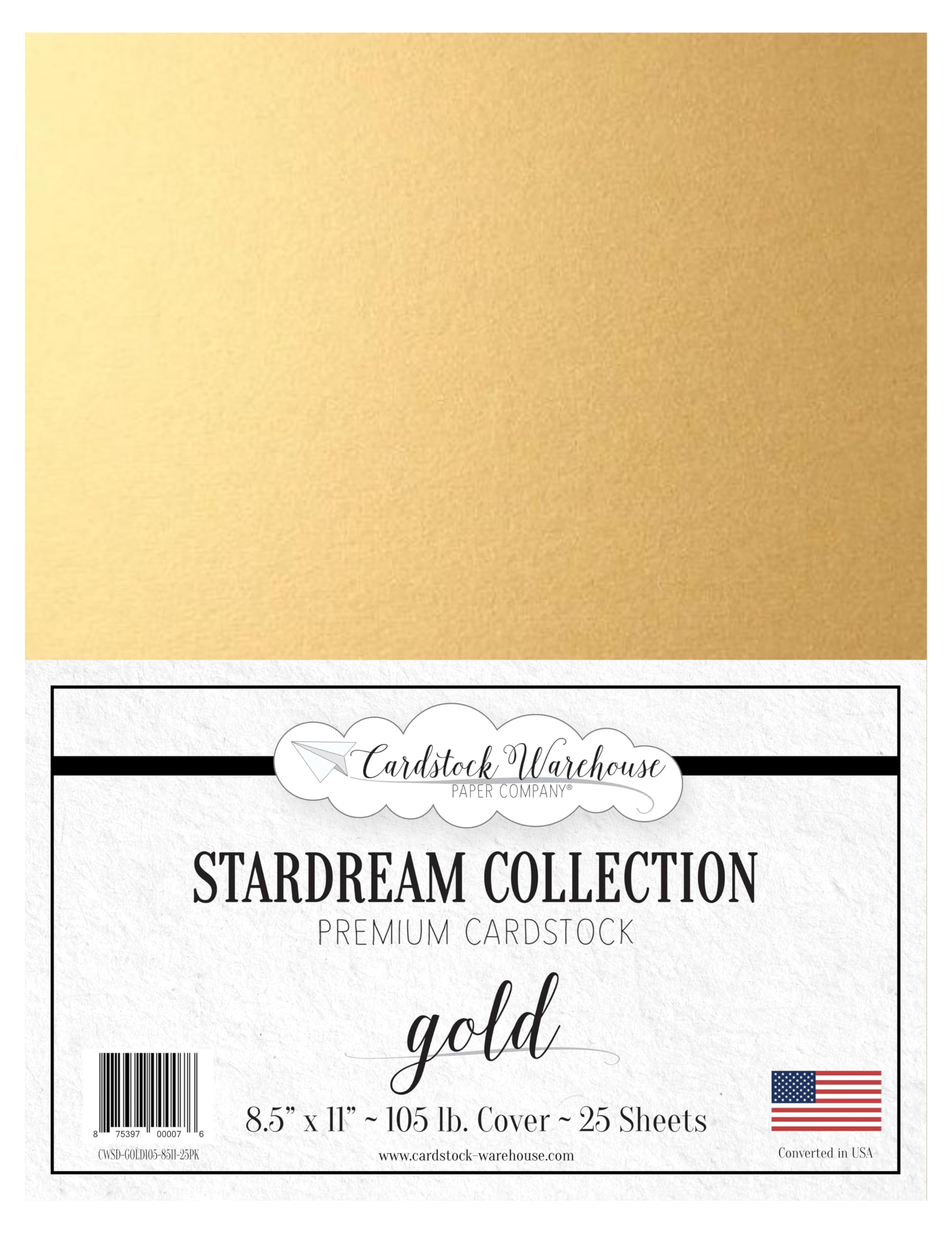 Cardstock Warehouse Stardream Yellow Gold - 8.5 x 11" - 105 Lb. / 284 Gsm Pearlescent Premium Cardstock Paper - 25 Sheets