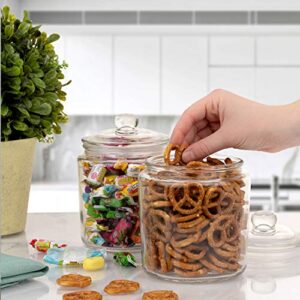 Set of 3 Glass Jar with Lid 1 Liter | Airtight Glass Storage Container for Food, Pasta, Coffee, Candy, Dog Treats, Snacks | Glass Organization Canisters for Home & Kitchen | 34 Ounces