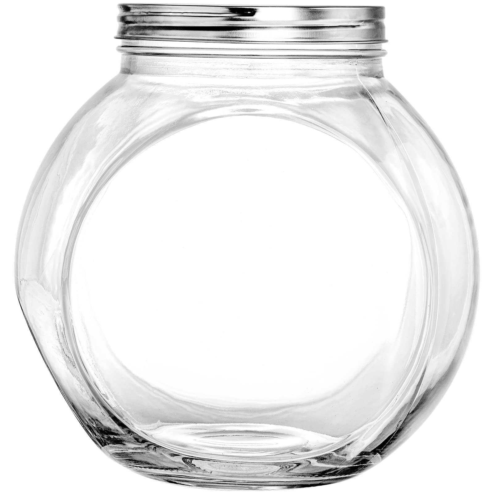 Nicunom 1-Gallon Penny Candy Glass Jar with Lid, Large Clear Canister Container Jar, Snacks Cookie Jar for Kitchen Counter, BPA-Free Wide Mouth Glass Jar for Storing and Canning Uses, Clear