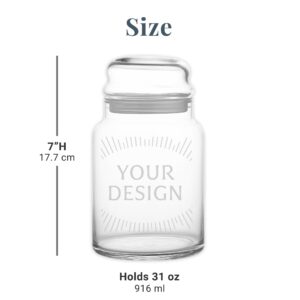 Let's Make Memories Personalized Variety Glass Candy Jars - Any Message Design, Freehand Font