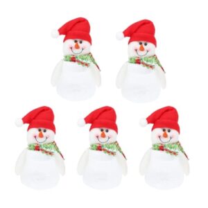 abaodam 5pcs christmas cookie boxes christmas candy jars with lids plastic christmas candy jars plastic storage box plastic food containers candy for kids storage jar cans christmas box