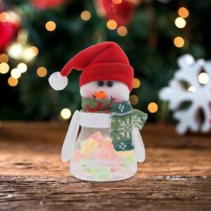 Abaodam 5pcs Christmas Cookie Boxes Christmas Candy Jars with Lids Plastic Christmas Candy Jars Plastic Storage Box Plastic Food Containers Candy for Kids Storage Jar Cans Christmas Box