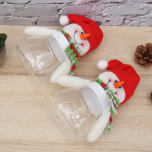 Abaodam 5pcs Christmas Cookie Boxes Christmas Candy Jars with Lids Plastic Christmas Candy Jars Plastic Storage Box Plastic Food Containers Candy for Kids Storage Jar Cans Christmas Box