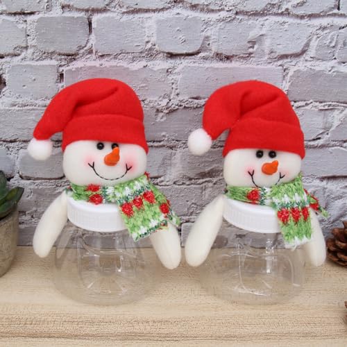 Abaodam 5pcs Christmas Cookie Boxes Christmas Candy Jars with Lids Plastic Christmas Candy Jars Plastic Storage Box Plastic Food Containers Candy for Kids Storage Jar Cans Christmas Box