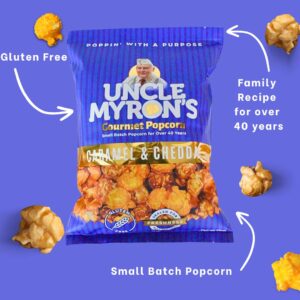 Uncle Myron's Popcorn Mix, 11.0oz, Cheese and Caramel Gourmet Popcorn, Gluten Free, Sweet and Salty Snack, Cheese and Caramel Popcorn Mix, Popcorn Mix