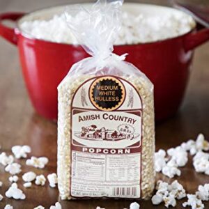 Amish Country Popcorn | 2 Lb Medium White Popcorn | Old Fashioned, Non-GMO and Gluten Free (2lb Bags)