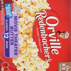 Orville Redenbacher's Movie Theater Butter Microwave Popcorn, 3.29 Ounce Classic Bag, 12-Count