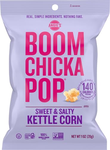 Angie's BOOMCHICKAPOP Sweet & Salty Kettle Corn Popcorn, 1 oz. (Pack of 24)