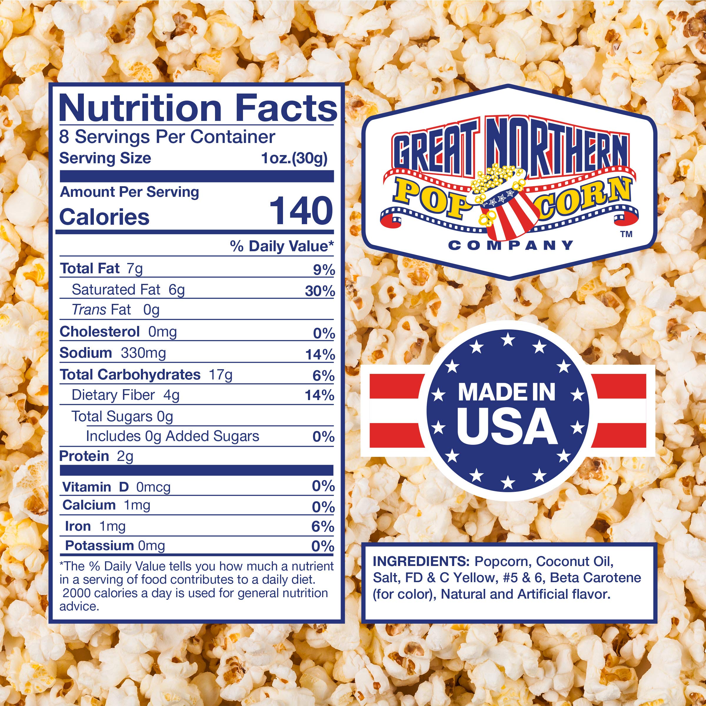 Movie Theater Style 40-Count Popcorn Packs - Pre-Measured 8-Ounce All-in-One Kernel, Salt, Oil Packets for Popping Machines by Great Northern Popcorn