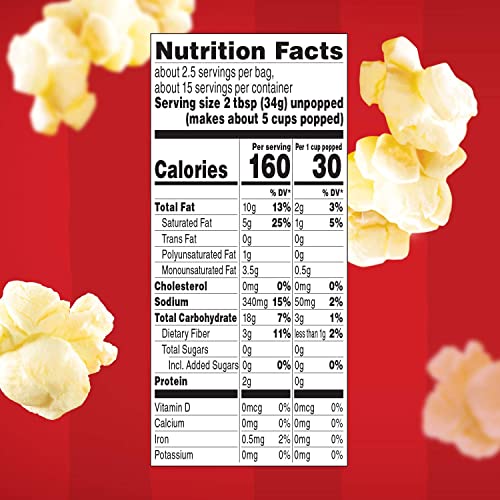 Orville Redenbacher’s Movie Theater Butter Flavored Microwave Popcorn, Gluten Free, 6 Count Popcorn Bags (6 Boxes)