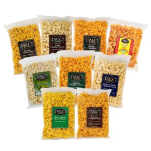 palo popcorn gourmet cheddar cheese popcorn snacks, gluten free, pick 6 custom variety pack, 5.0-7.0 ounce bags (pack of 6)