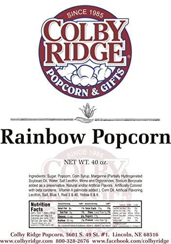 Colby Ridge 8 Gal. (128 Cups) Popcorn Sampler White, Caramel, Cheese, and Rainbow Popped Popcorn