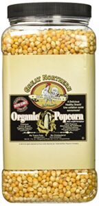 organic popcorn kernels - 7lbs resealable bulk jug of gourmet popping corn for microwave, stovetop, and popper machines by great northern popcorn