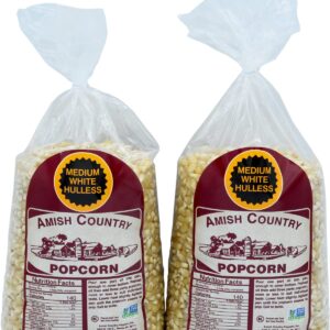 Amish Country Popcorn | 2-2 Lb Bags - Medium White Kernels | Old Fashioned, Non-GMO and Gluten Free (2-2lb Bags)