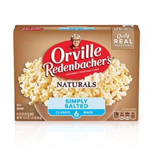 orville redenbacher’s naturals simply salted microwave popcorn, gluten free, 6 count popcorn bags (6 boxes)