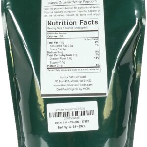 Hunza Organic White Popcorn (2-lbs)