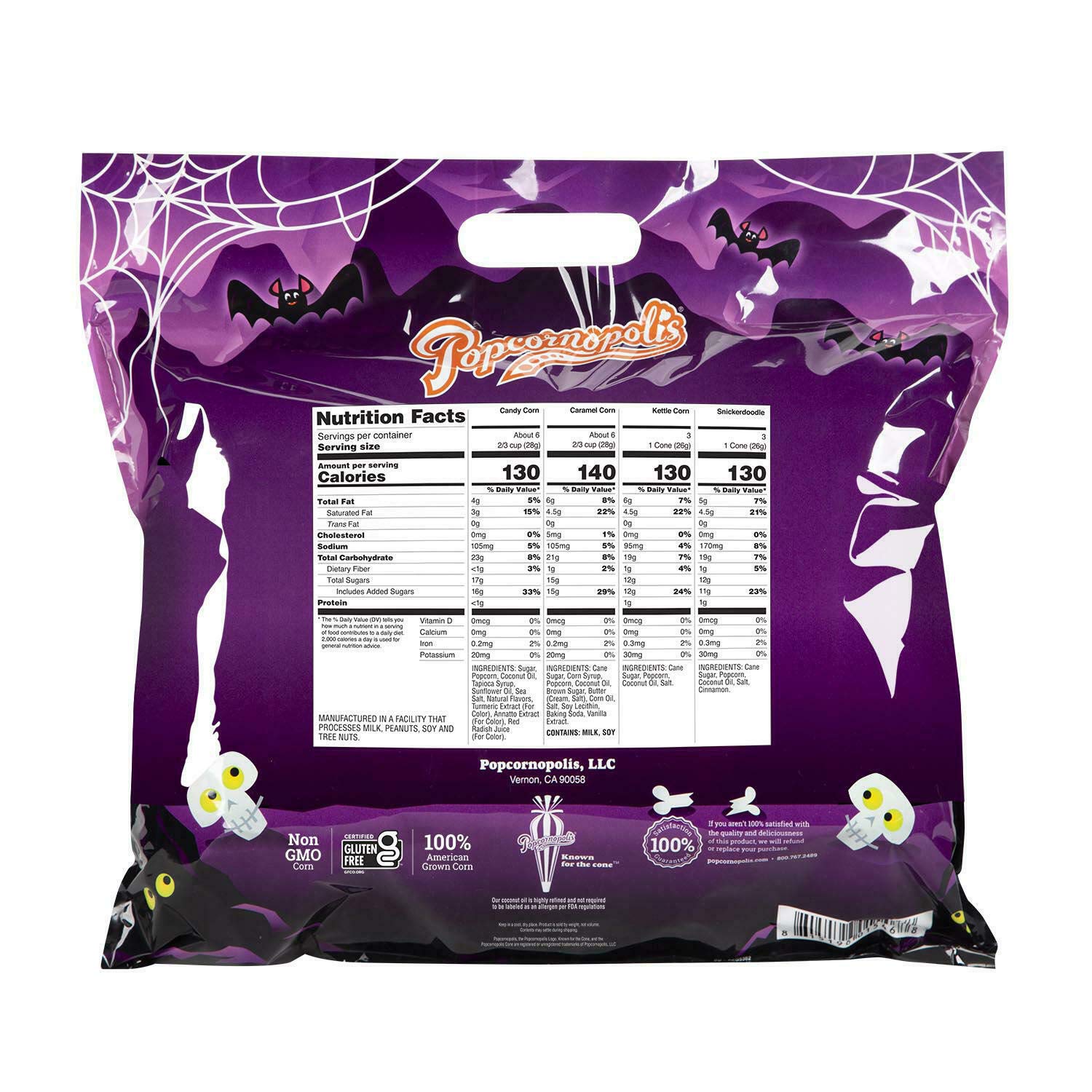 Popcornopolis Halloween Gournet Popcorn Bag (12 cones 20 oz.)