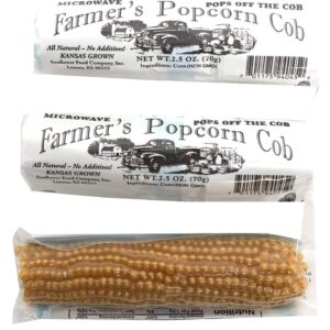 Farmers Popcorn Cob – Microwave Popcorn That Pops Off the Cob - Pack of 3 - All Natural, No Additives, Kansas Grown, Non-GMO Popcorn - 2.5 Ounce