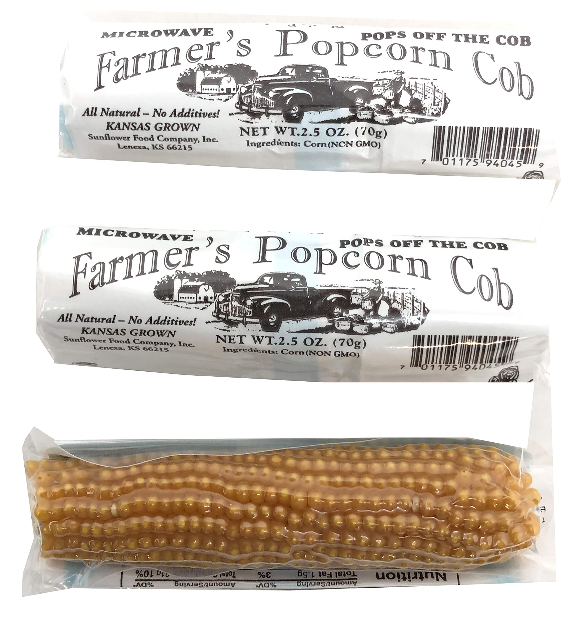 Farmers Popcorn Cob – Microwave Popcorn That Pops Off the Cob - Pack of 3 - All Natural, No Additives, Kansas Grown, Non-GMO Popcorn - 2.5 Ounce