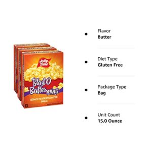 Jolly Time Blast O Butter, Ultimate Movie Theater Butter Microwave Popcorn (Blast O Butter Minis, 1.5 Ounce (Pack of 30))