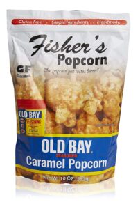 fisher's popcorn old bay seasoned caramel popcorn