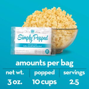 Jolly Time Simply Popped - Lightly Salted Microwave Popcorn - Gluten Free & Kosher Snack with Natural Whole Grain Kernels (Simply Popped Butter, 3 Ounce (Pack of 12))