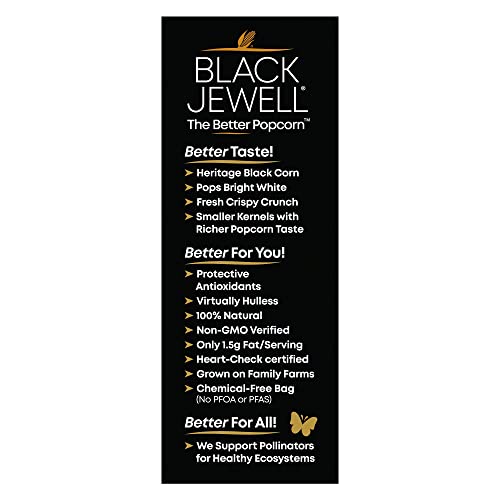 Black Jewell Gourmet Popcorn, Healthy Popcorn Snack, No Salt No Oil, 8.7 Ounces (Pack of 6)