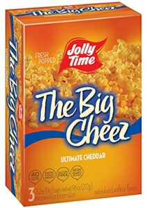 jolly time the big cheez cheddar cheese microwave popcorn, 3 count (pack of 1)