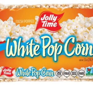 Jolly Time Unpopped Popcorn Kernels, Gourmet Popping Corn for Air Popper Machine or Stovetop, Non-GMO (White Pop Corn, 2 Pound (Pack of 4))